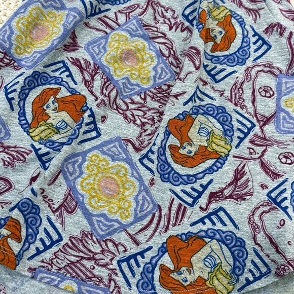 LuLaRoe Girls Mae Disney Princess Ariel Dress Size 8 Gray Short Sleeve - Picture 5 of 5